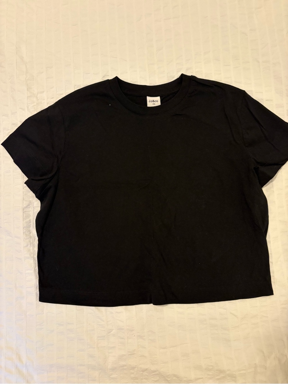 Black Crop Crewneck Tee - Classic Women's Top